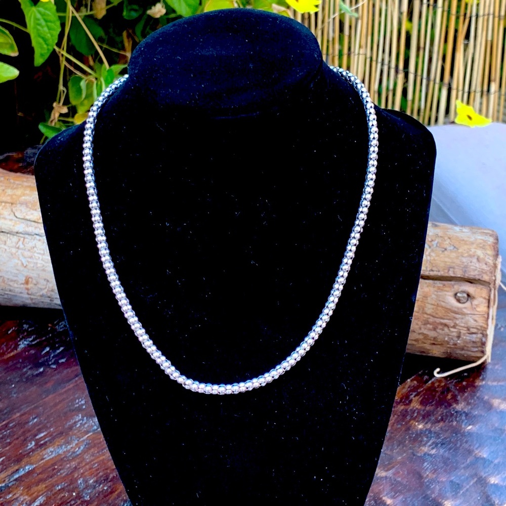Silpada Popcorn 4mm Silver Chain Necklace